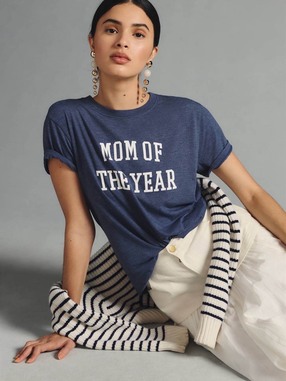Favorite Daughter "Mom of the Year" Tee in navy.